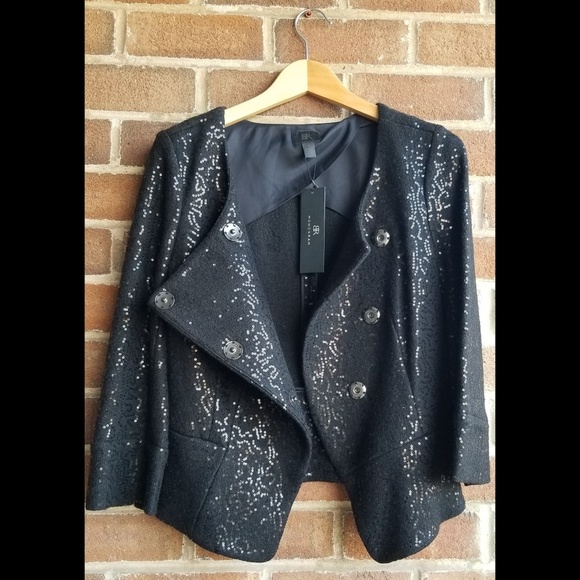Wool BRAND NEW Banana Republic Monogram Sequin Jacket New years - Picture 4 of 11